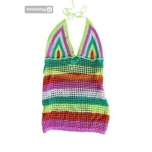 Crochet Knit Swim Suit Cover Up Dress‎ Size XL
